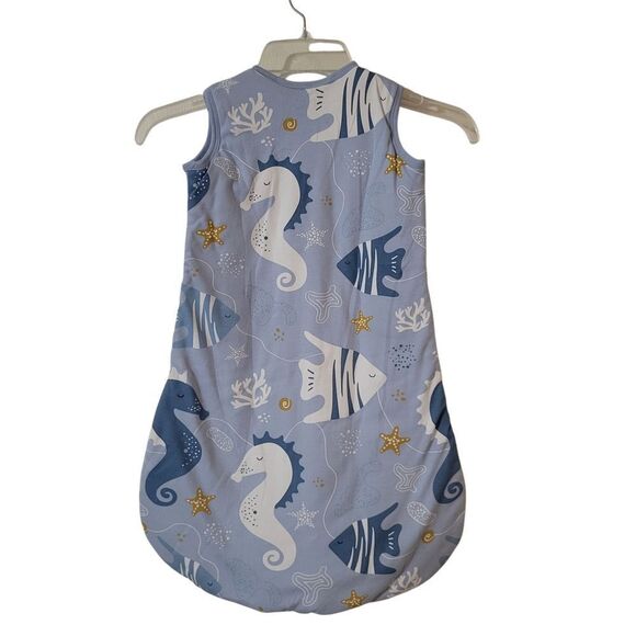 Blue Seahorse Nightgown Pajamas Sleeveless - Picture 2 of 2